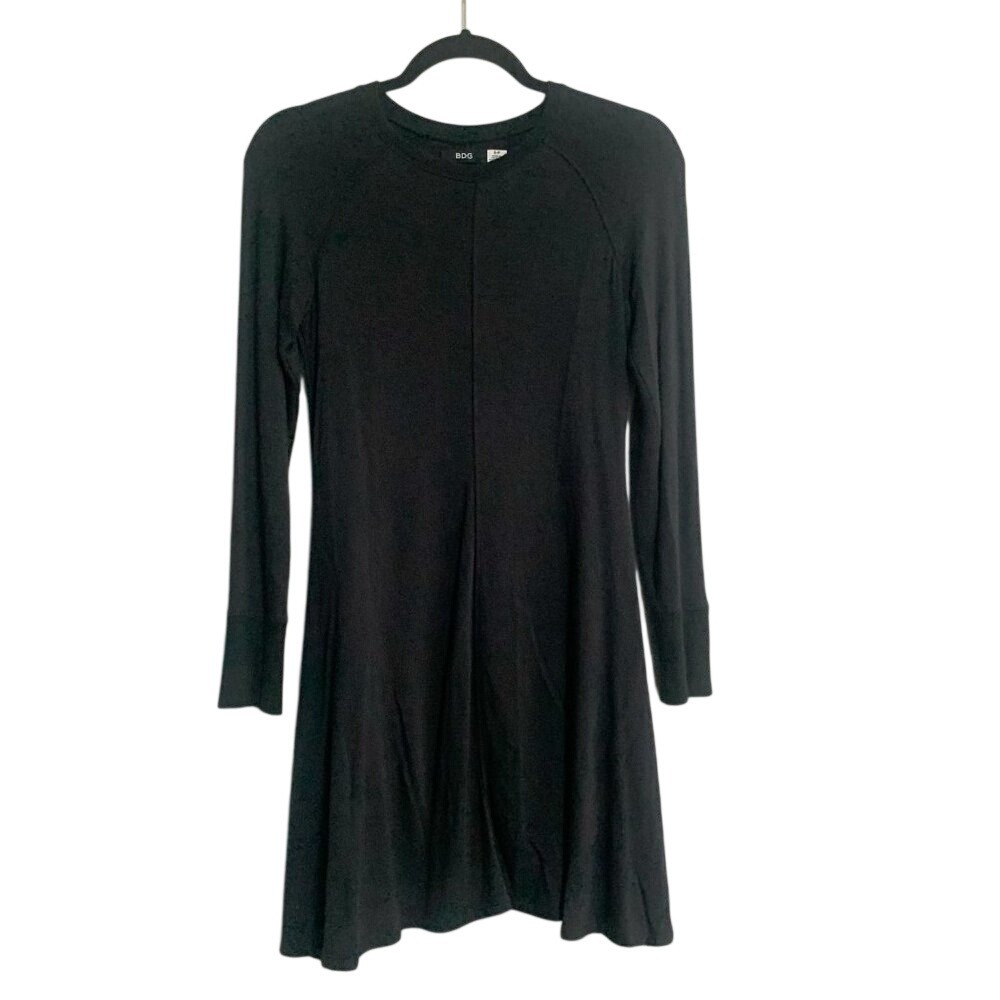 BDG Outfield Black Long Sleeve Fit Flare Mini Dress Size S - Picture 3 of 13